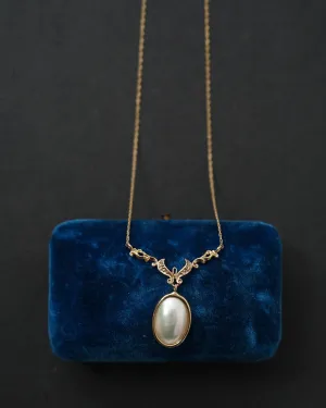 10k Gold Necklace w/ Mobe Pearl