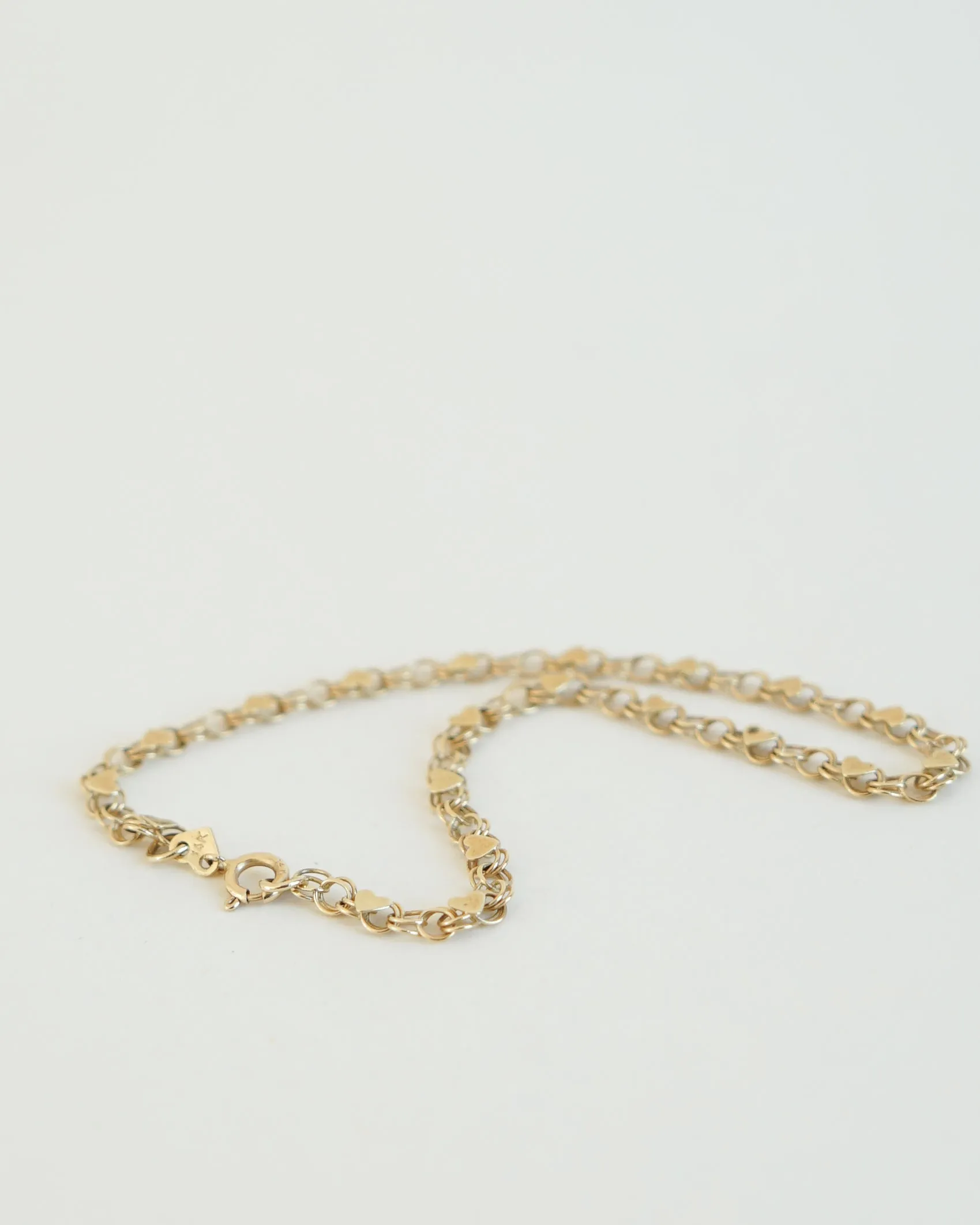 14k Gold Heart Chain Bracelet