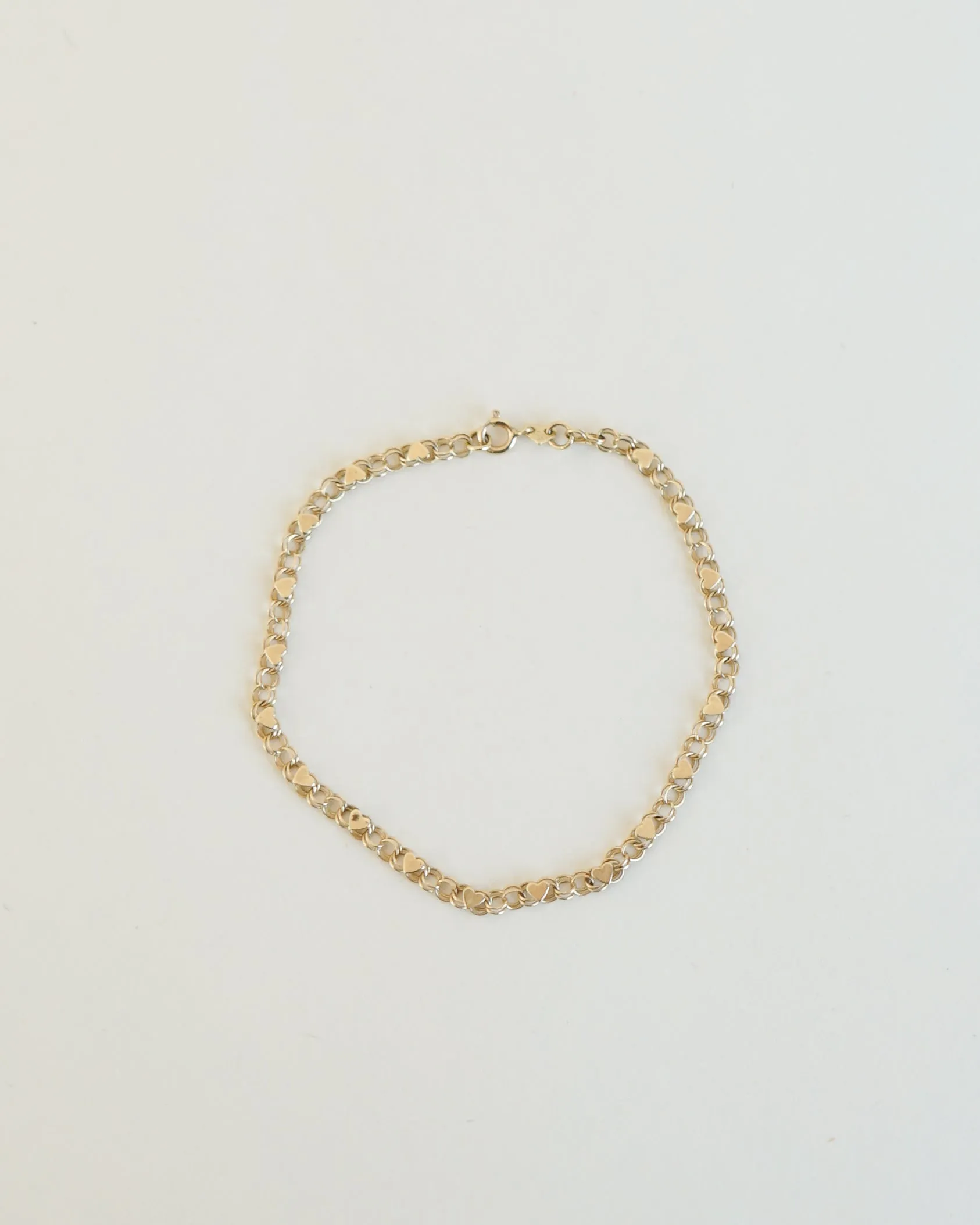 14k Gold Heart Chain Bracelet