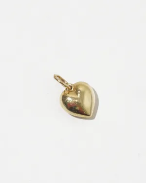 14K Gold Puffy Heart Charm