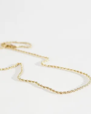 14k Gold Rope Chain Necklace