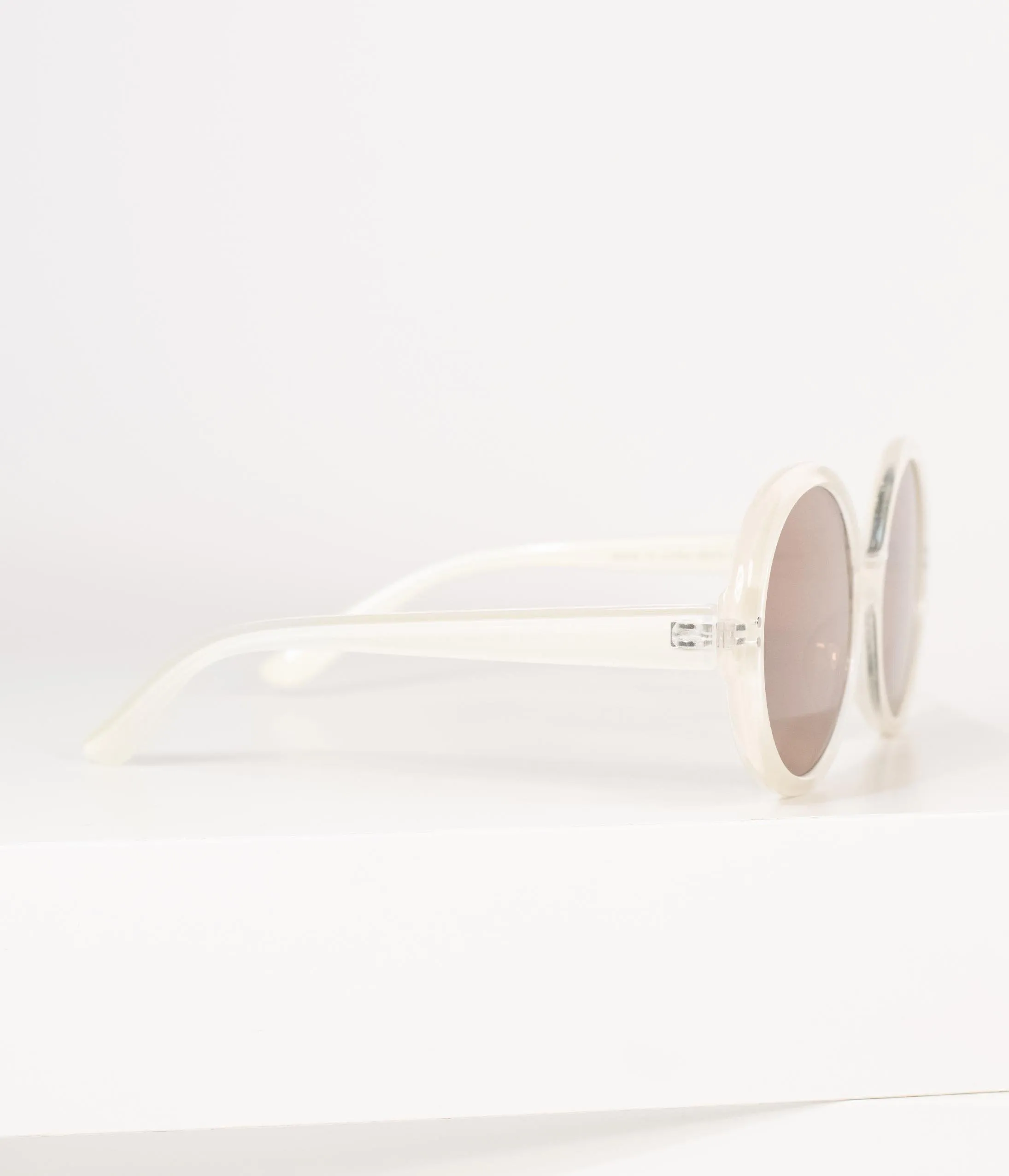 1960s Cream Round Romance Sunglasses