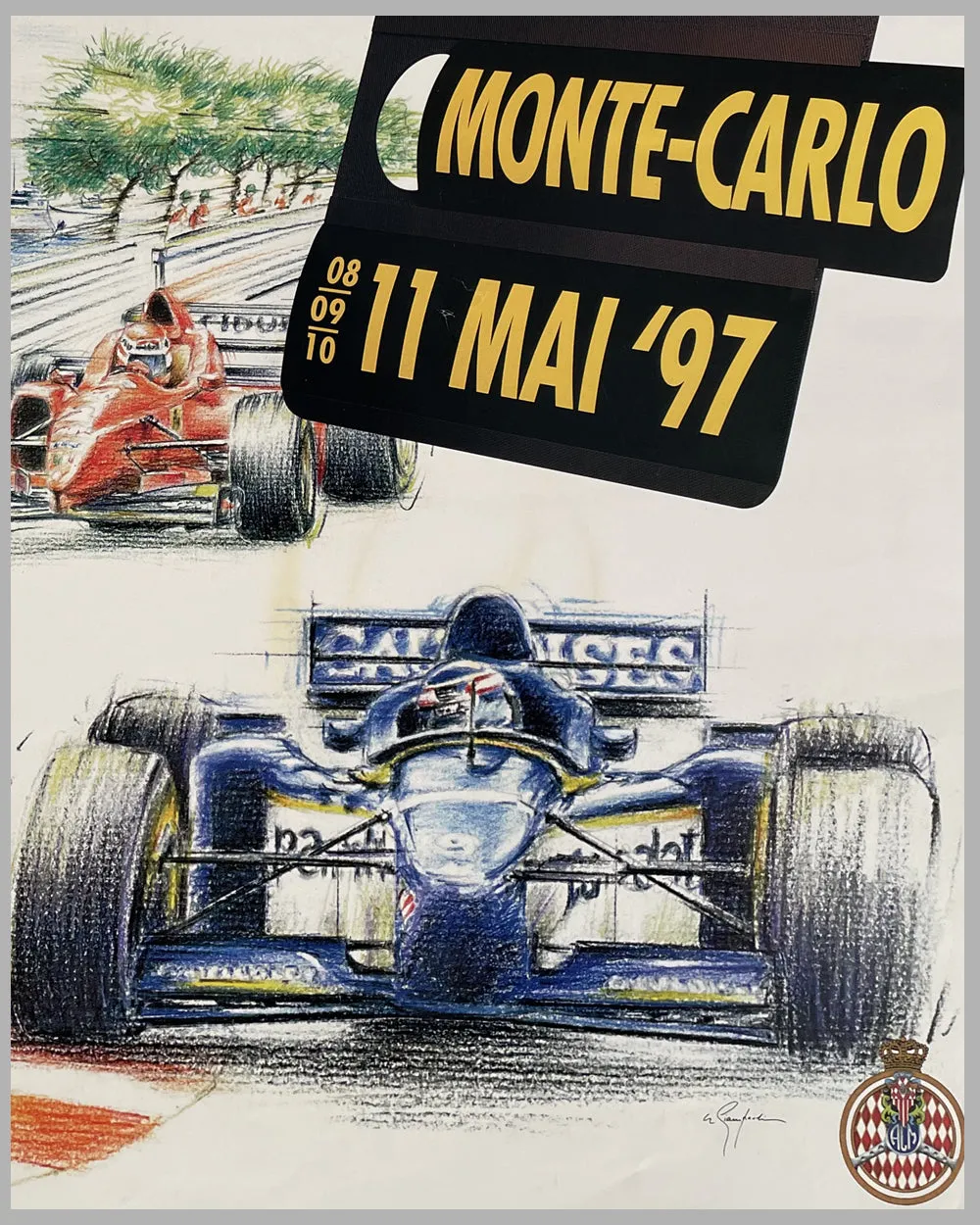 1997 Monaco Grand Prix original poster