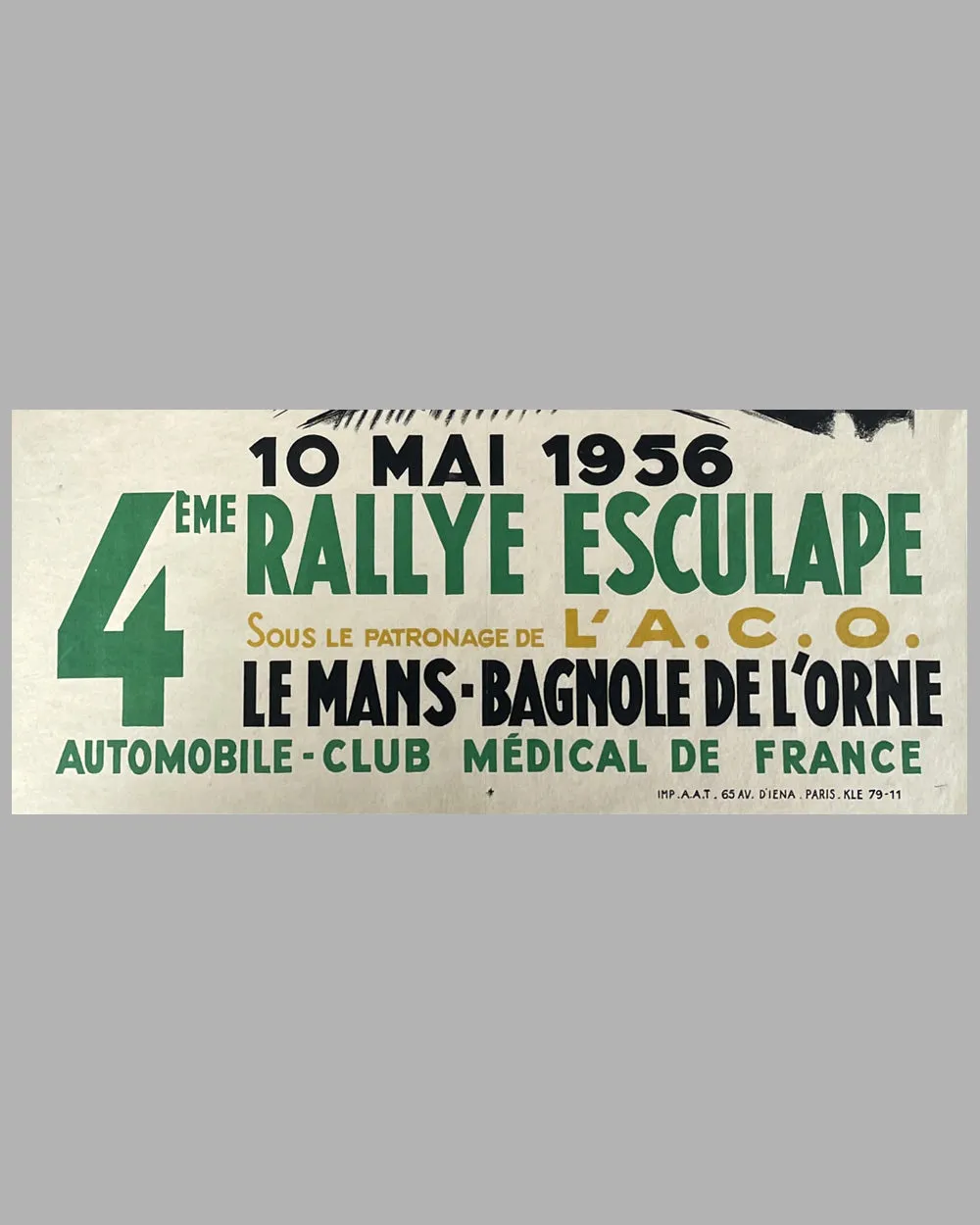 4 eme Rallye Esculape 1956 original race poster, artwork by Geo Ham