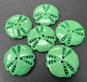 6 or 24 Pickle Green Vintage French 2.2cm or 1.8cm Buttons