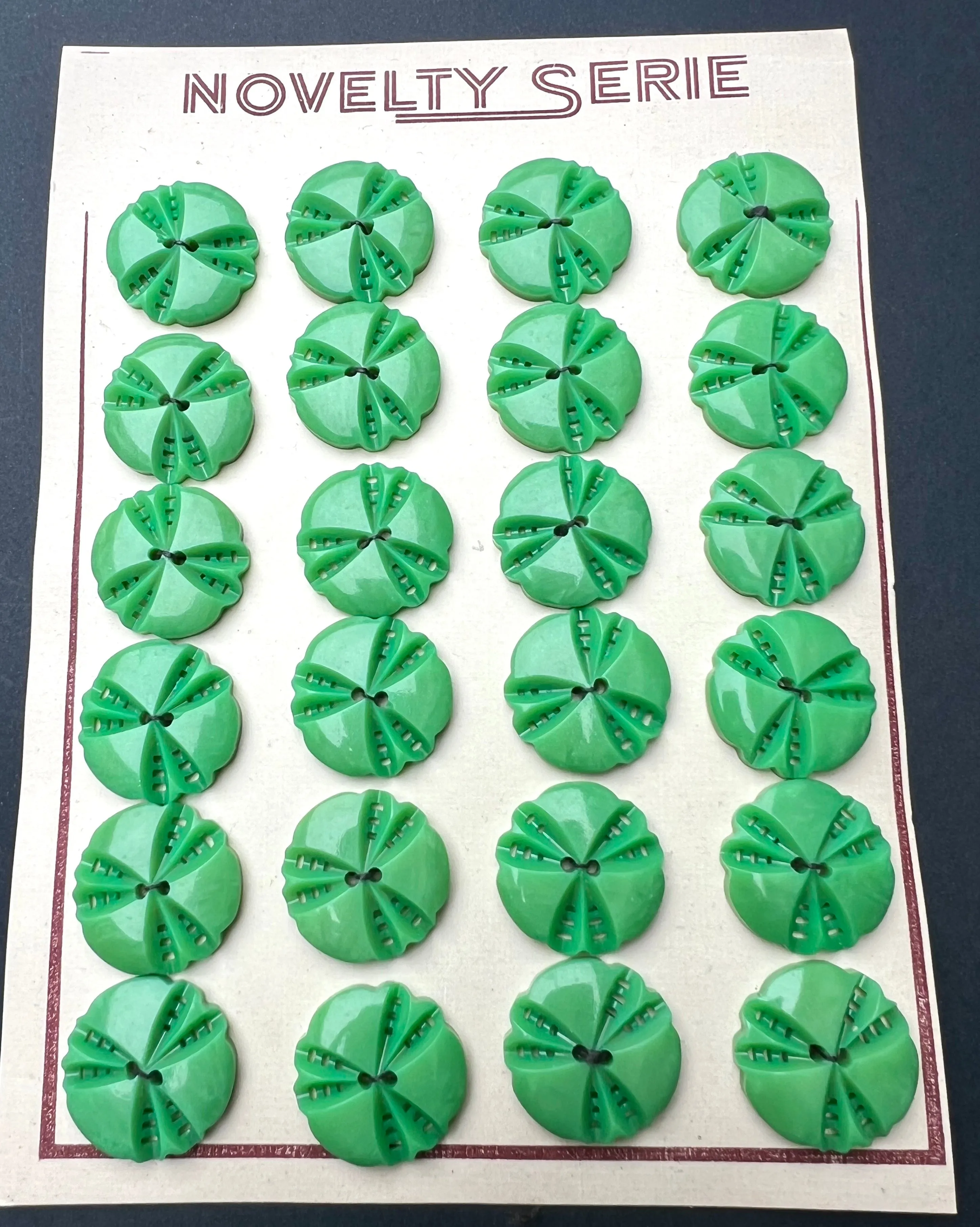 6 or 24 Pickle Green Vintage French 2.2cm or 1.8cm Buttons