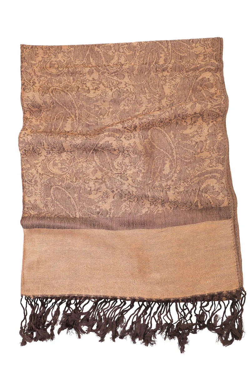 Achillea Brown Jacquard Pashmina Scarf