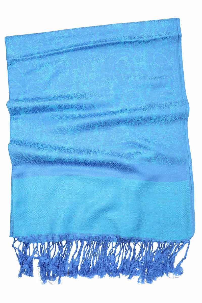 Achillea Sky Blue Jacquard Pashmina Scarf