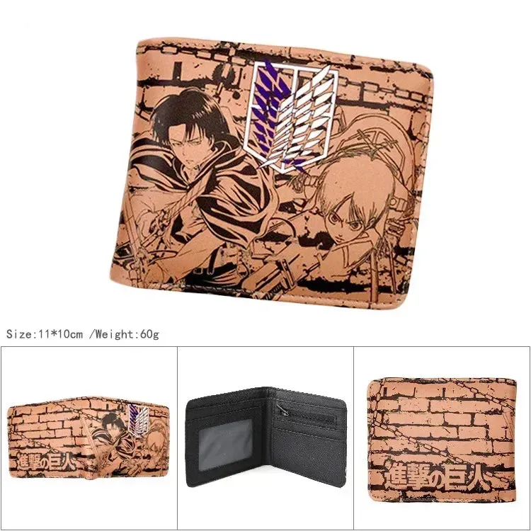 Anime Attack on Titan AOT Scout Legion Men's Wallets Levi Woman Card Holders Purse