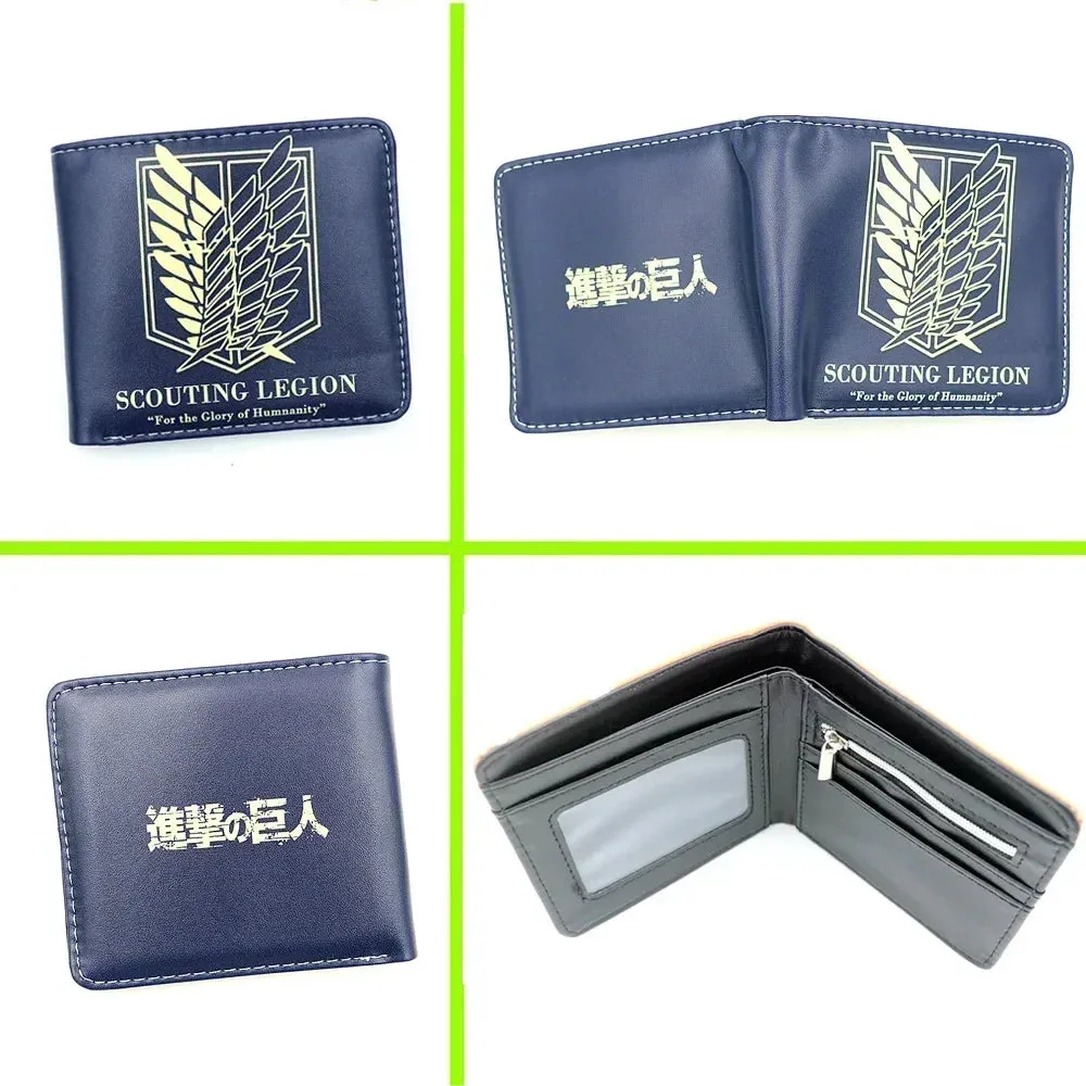 Anime Attack on Titan AOT Scout Legion Men's Wallets Levi Woman Card Holders Purse