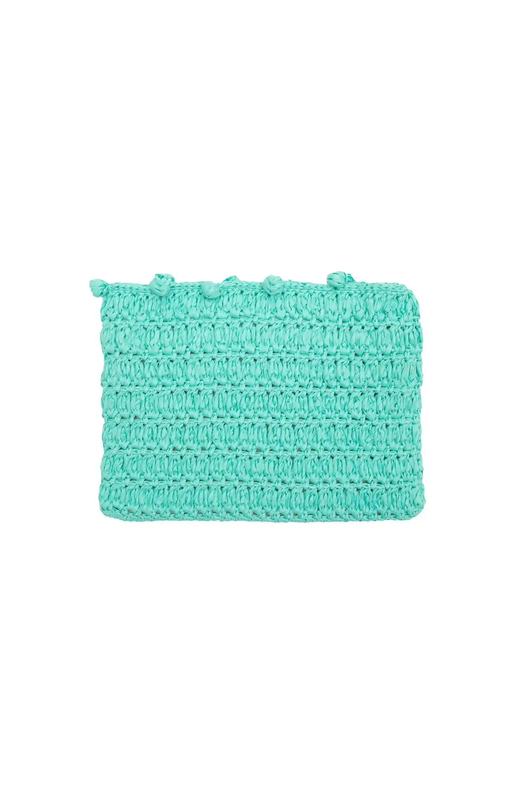 Aqua Nina Raffia Hand Bag