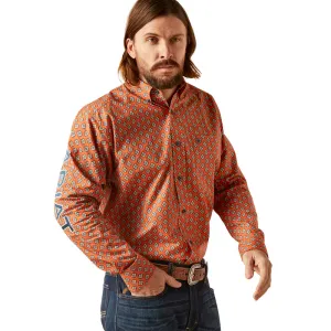 Ariat Men’s Team Webster Classic Fit Long Sleeve Shirt, Rust