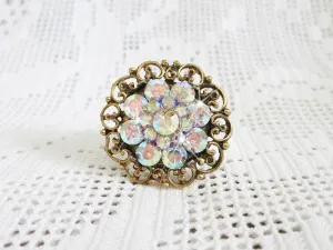 Aurora Borealis Rhinestone Ring