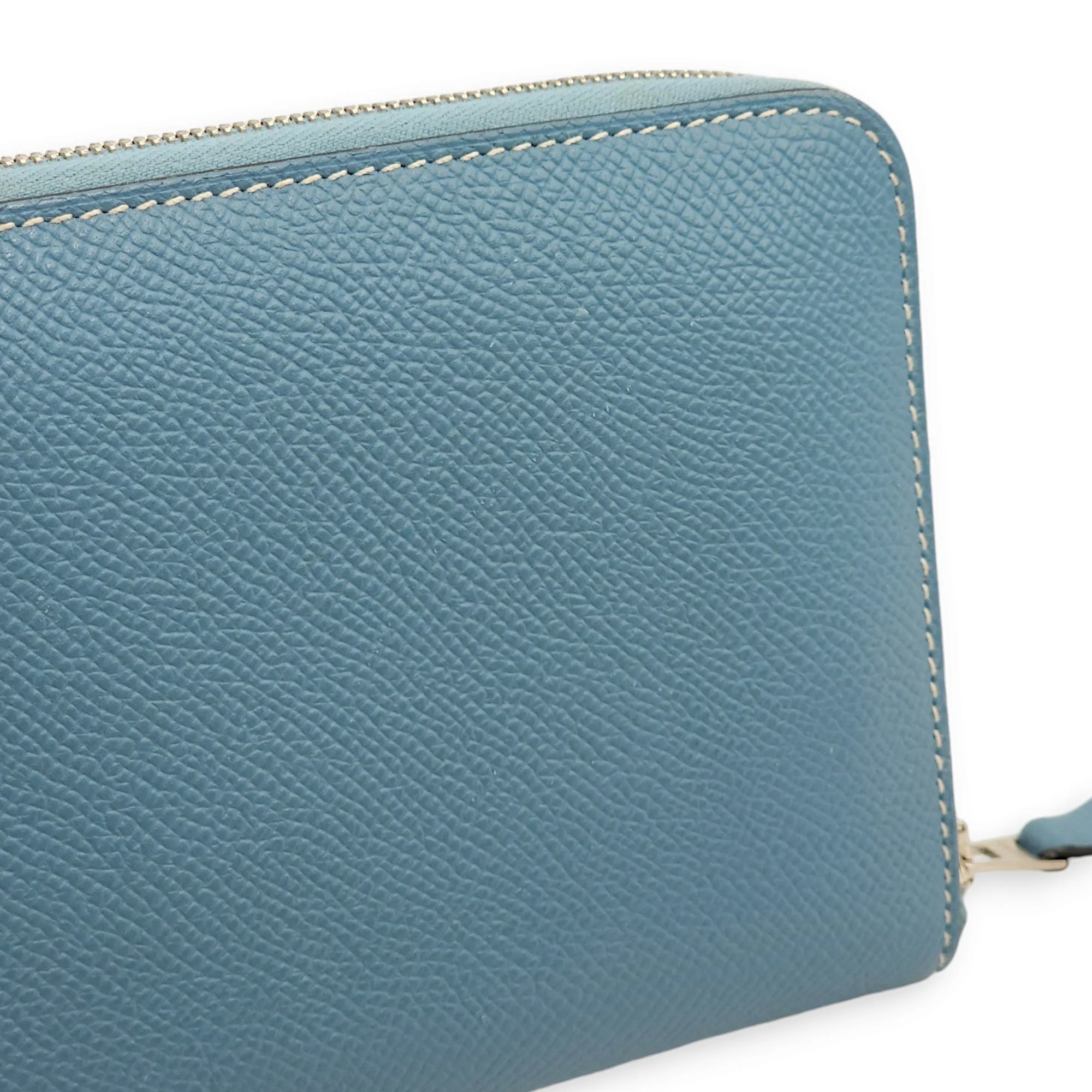 Azap Blue Jean Wallet in Epsom, Palladium hardware