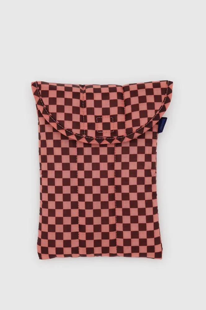 Baggu Puffy Pink Brown Check 8" Tablet Sleeve