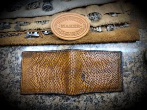 Beaver Tail Wallet with ID, Leather bifold wallet