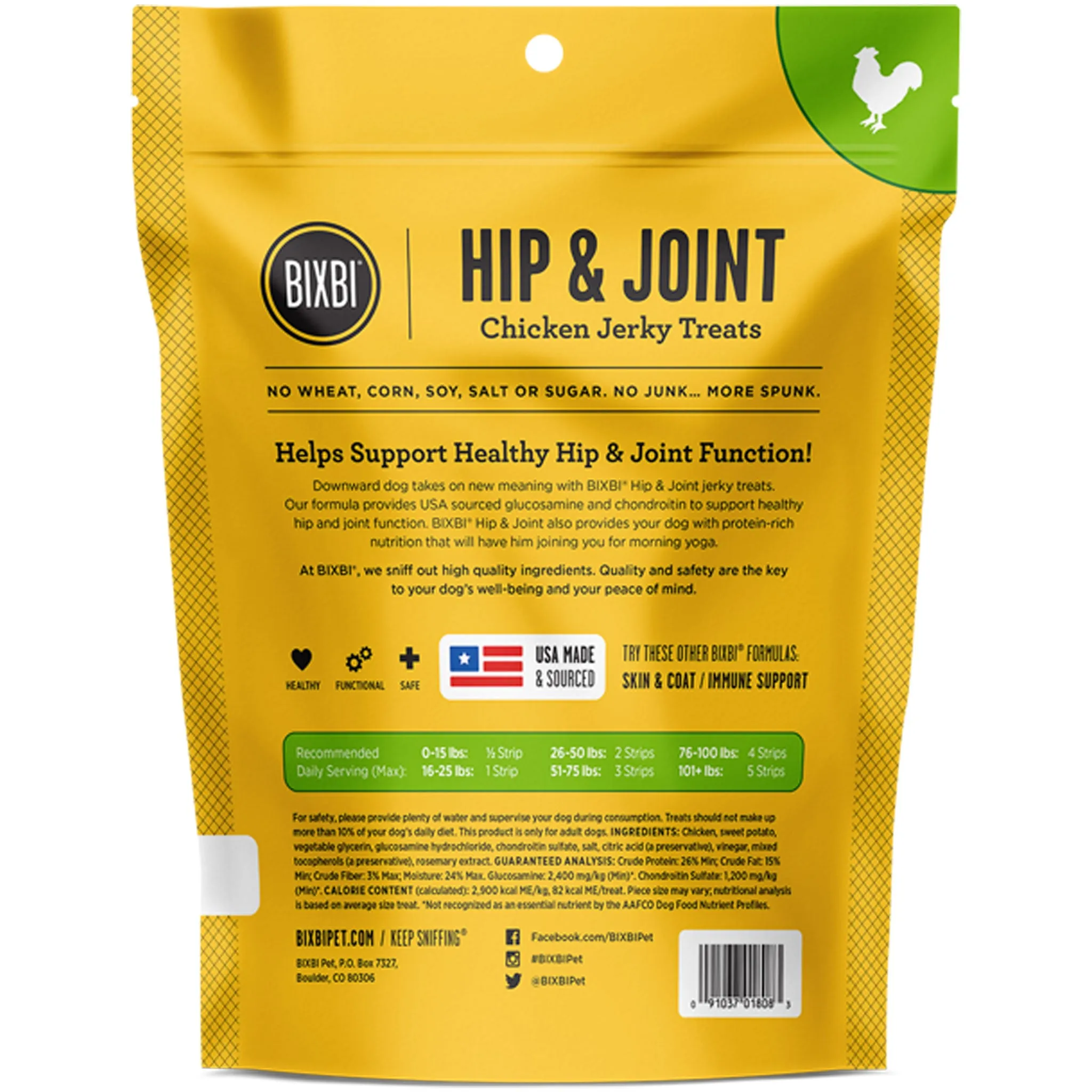 Bixbi Hip & Joint Jerky Chicken Dog Treats