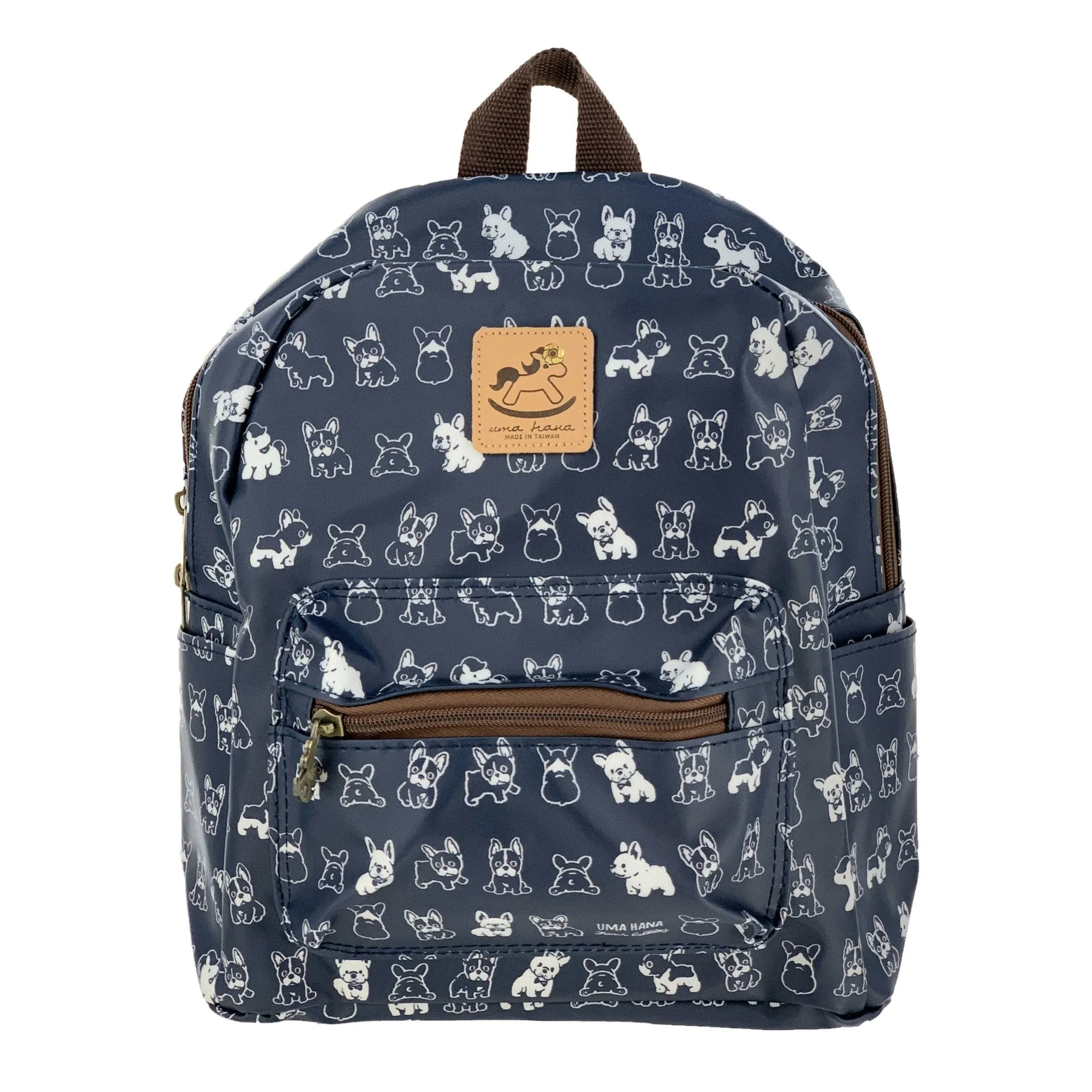 Blue French Bulldog Small Backpack