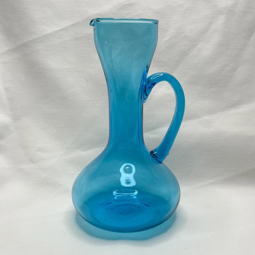 Blue Glass Pitcher - Vintage