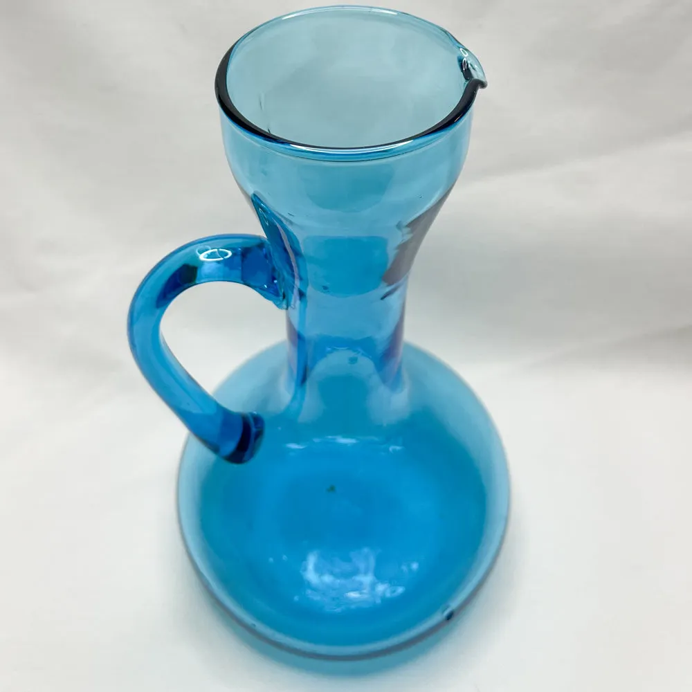 Blue Glass Pitcher - Vintage