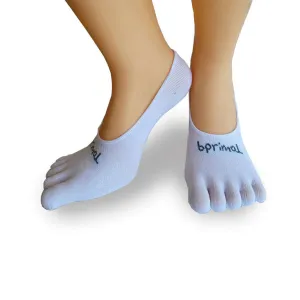 Bprimal Everyday Five-Toe Socks - Hidden - Thin Weight - White