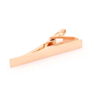 Brushed Curved End Rose Gold Tie Clip