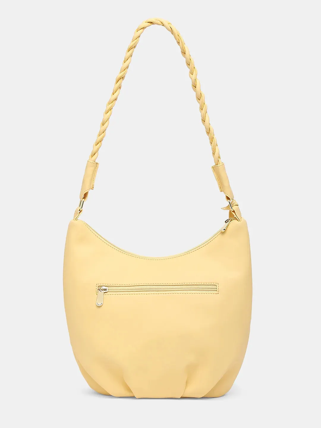 Caprese Margate Small Hobo Solid Faux Leather For Women Mellow Yellow