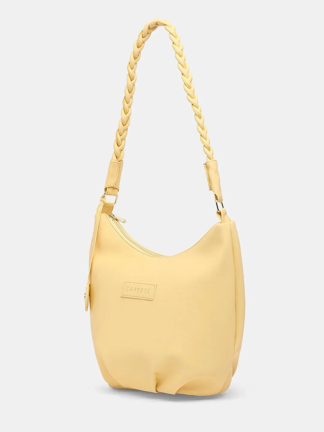 Caprese Margate Small Hobo Solid Faux Leather For Women Mellow Yellow