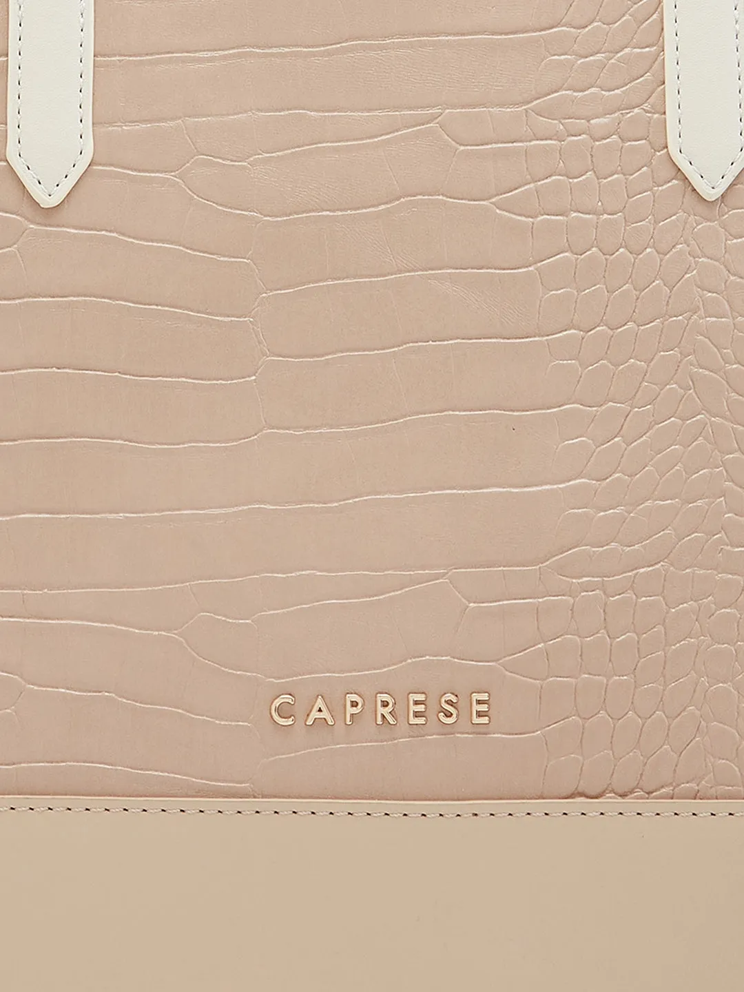 Caprese Rae Tote Medium Croco Womens Office Handbag Beige