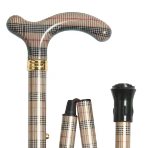 Classic Canes Slimline Folding Petite Cane Black And Red Small Check