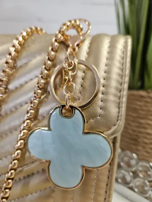 Clover Pearlised Key Ring/Handbag Charm - Mint