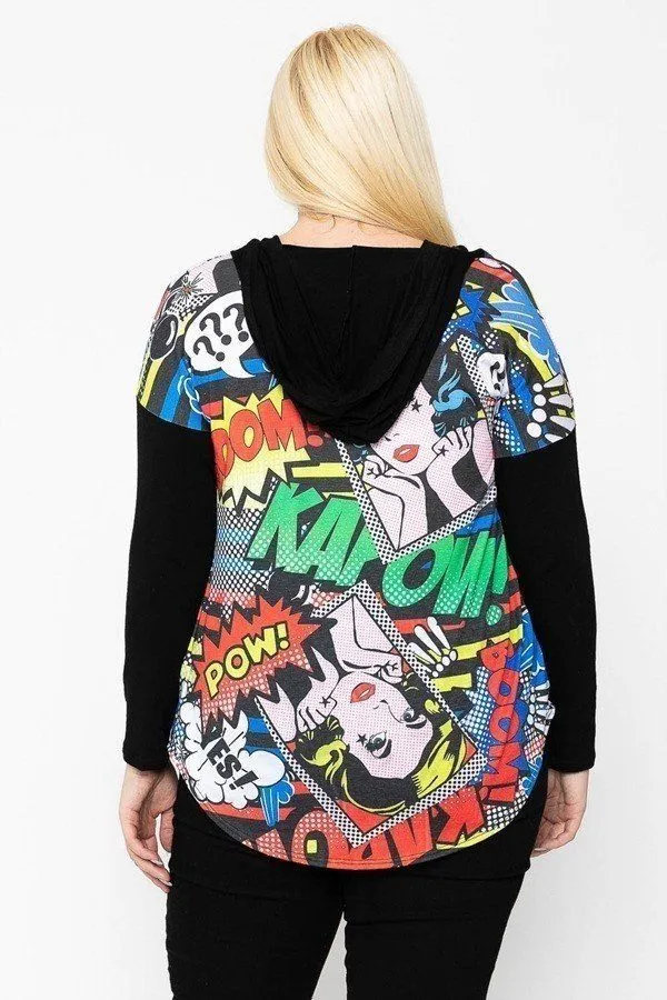 Comic Print, Lightweight Cardigan