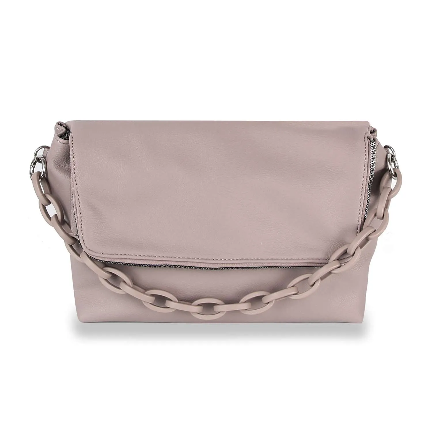 Courtney Mauve Chain Handle Shoulder Bag: Mauve