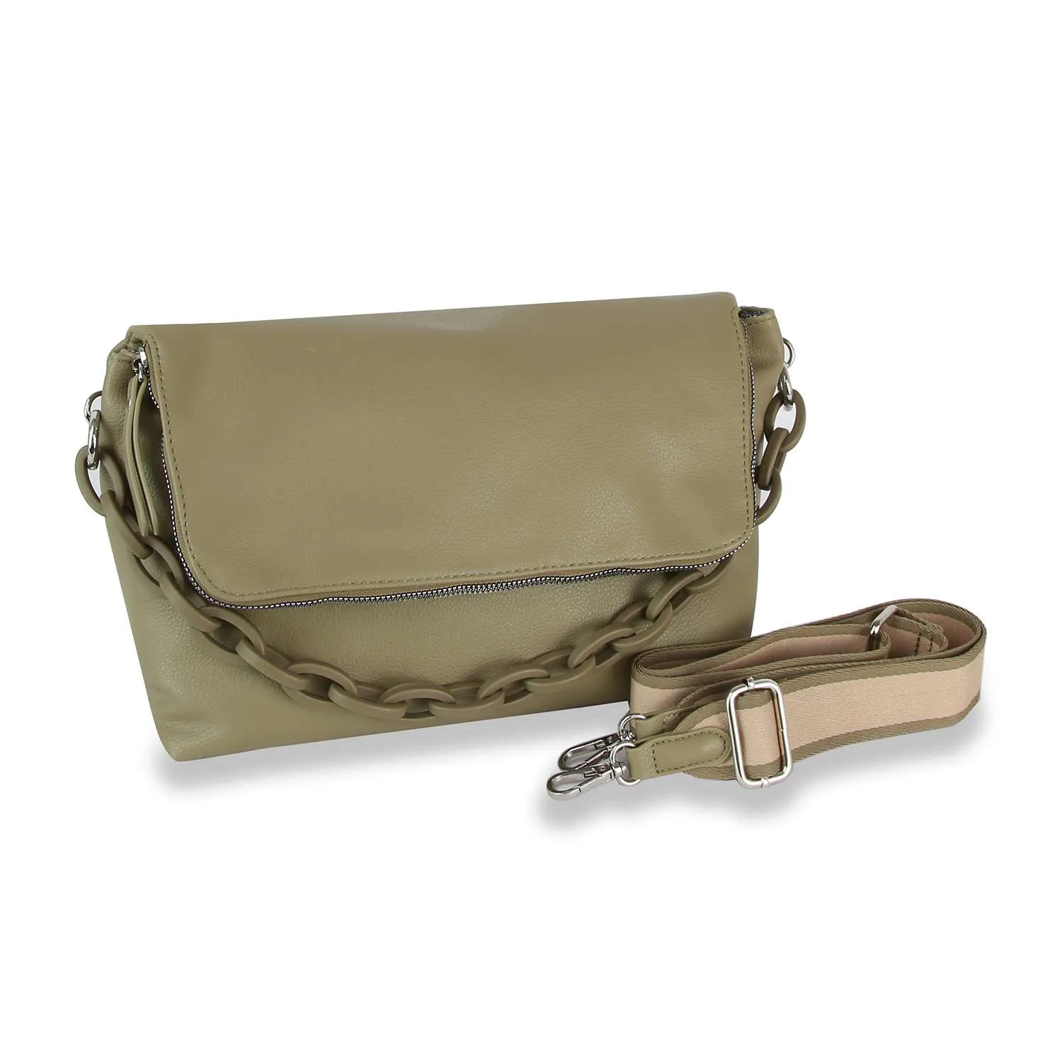 Courtney Mauve Chain Handle Shoulder Bag: Mauve