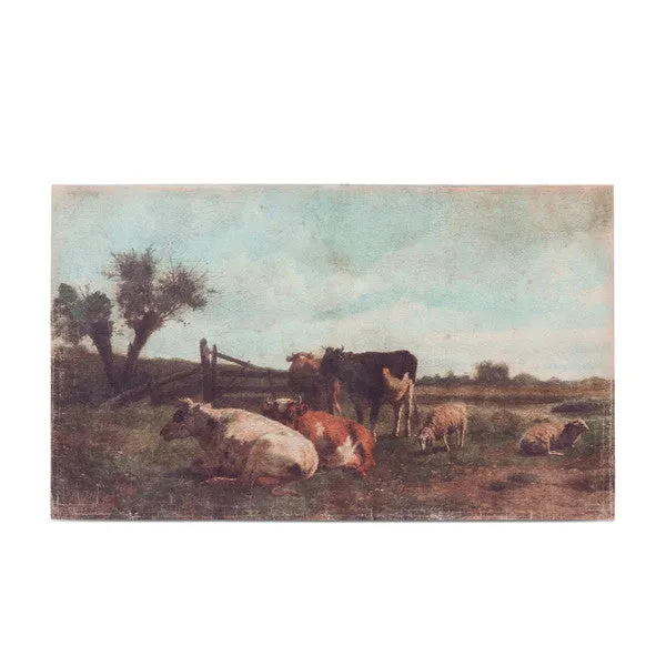 Cows in Pasture Vintage Canvas Print