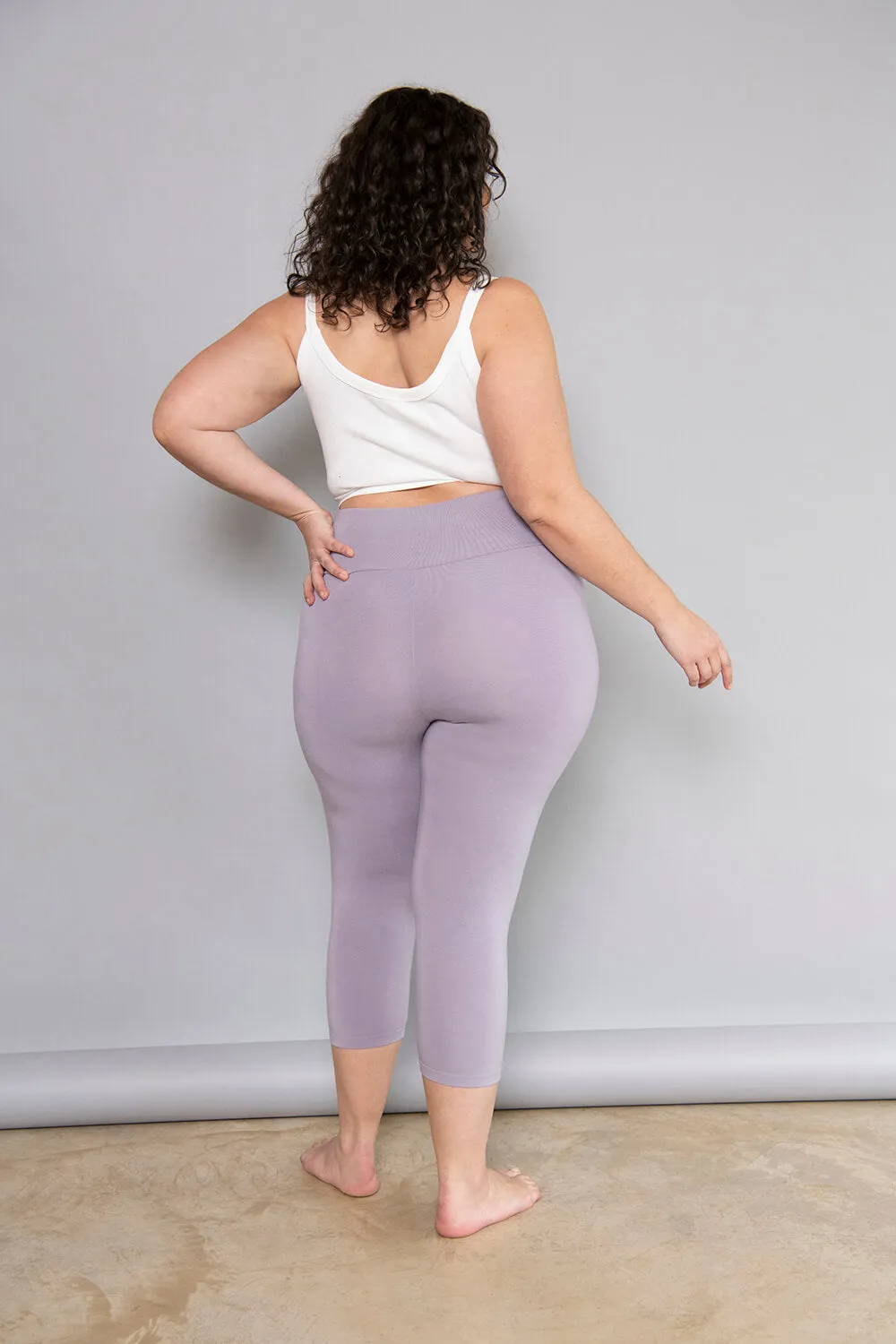 Cropped Lightweight Leggings - Mauve