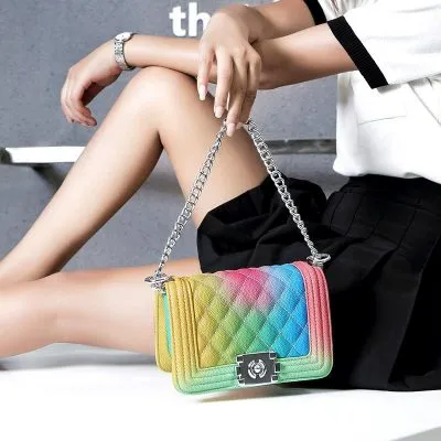 Cross-Body Rainbow Purse Handbag