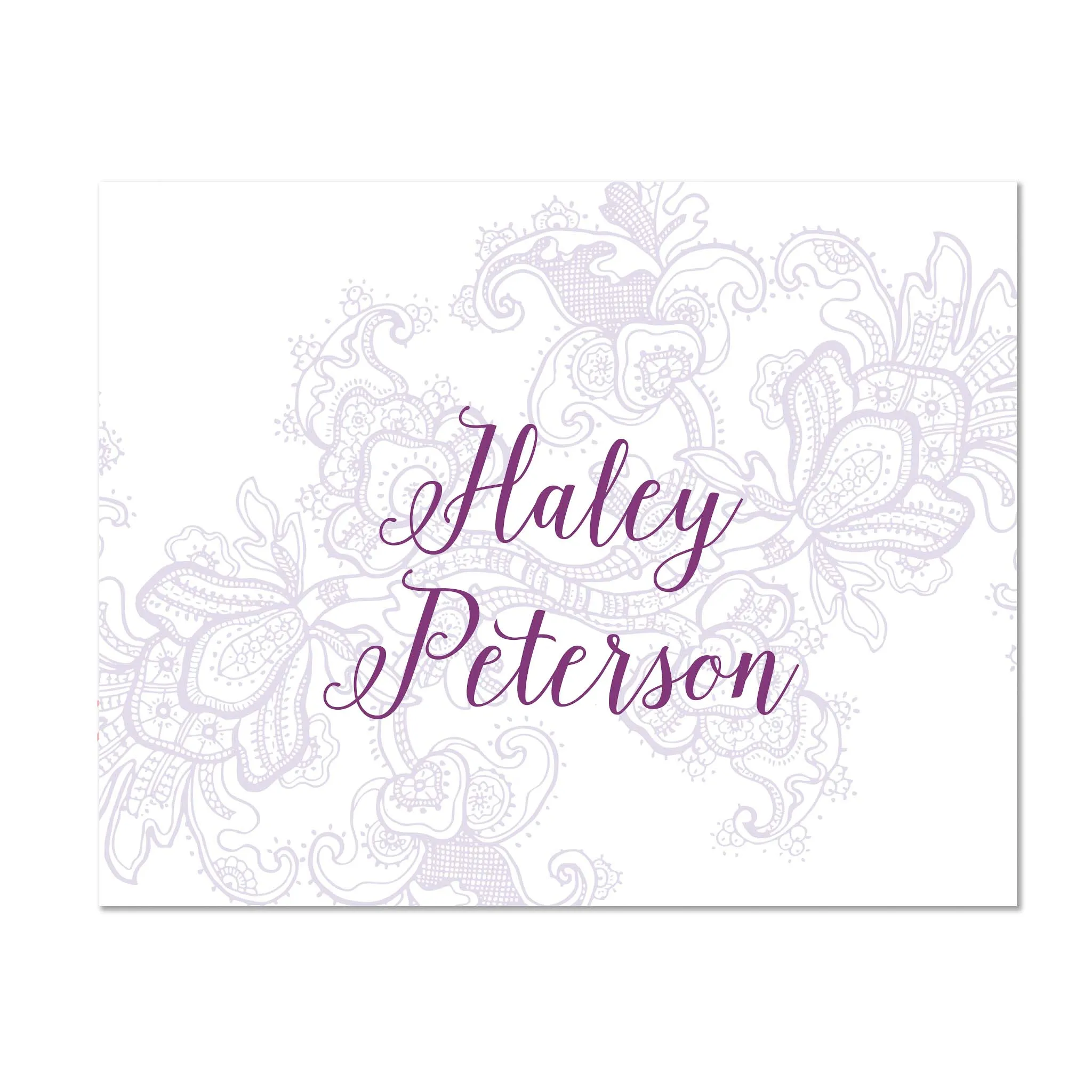 Delicate Lace Personalized Folder Stickers