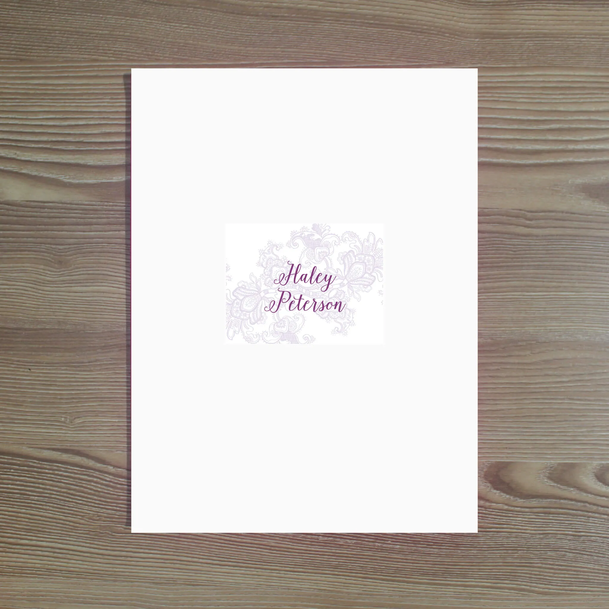 Delicate Lace Personalized Folder Stickers