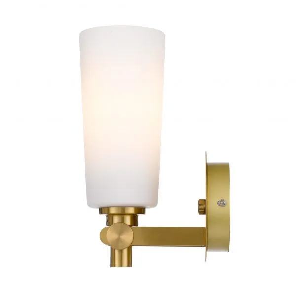 Delmar Antique Gold and Opal Matt Industrial Modern Wall Light