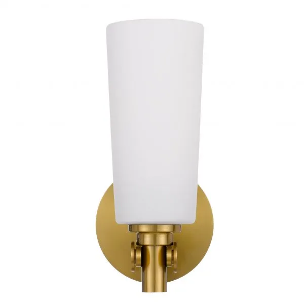 Delmar Antique Gold and Opal Matt Industrial Modern Wall Light