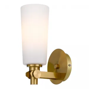 Delmar Antique Gold and Opal Matt Industrial Modern Wall Light