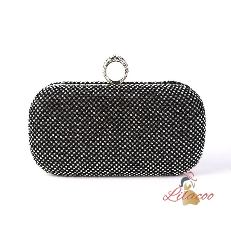 Diamond-studded Slung Portable Clutch Bag