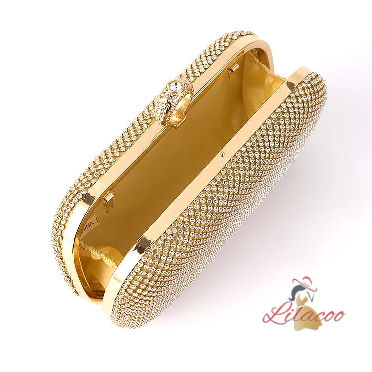 Diamond-studded Slung Portable Clutch Bag