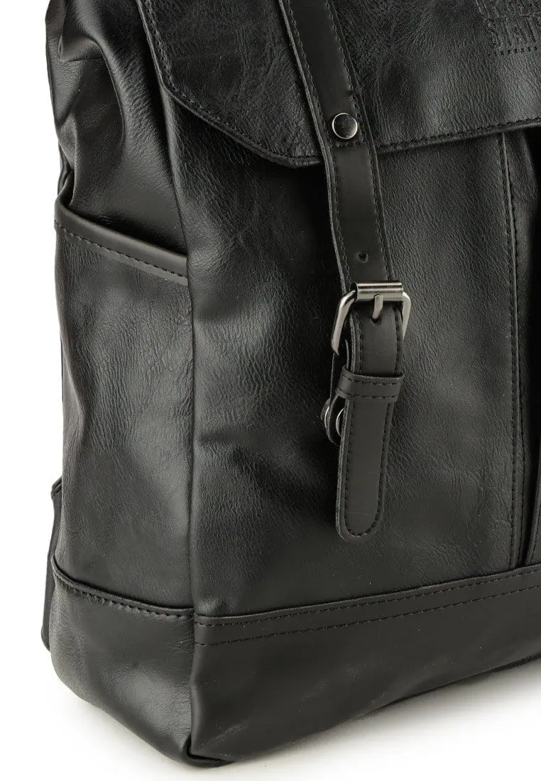 Distressed Leather Nomad Backpack - Black