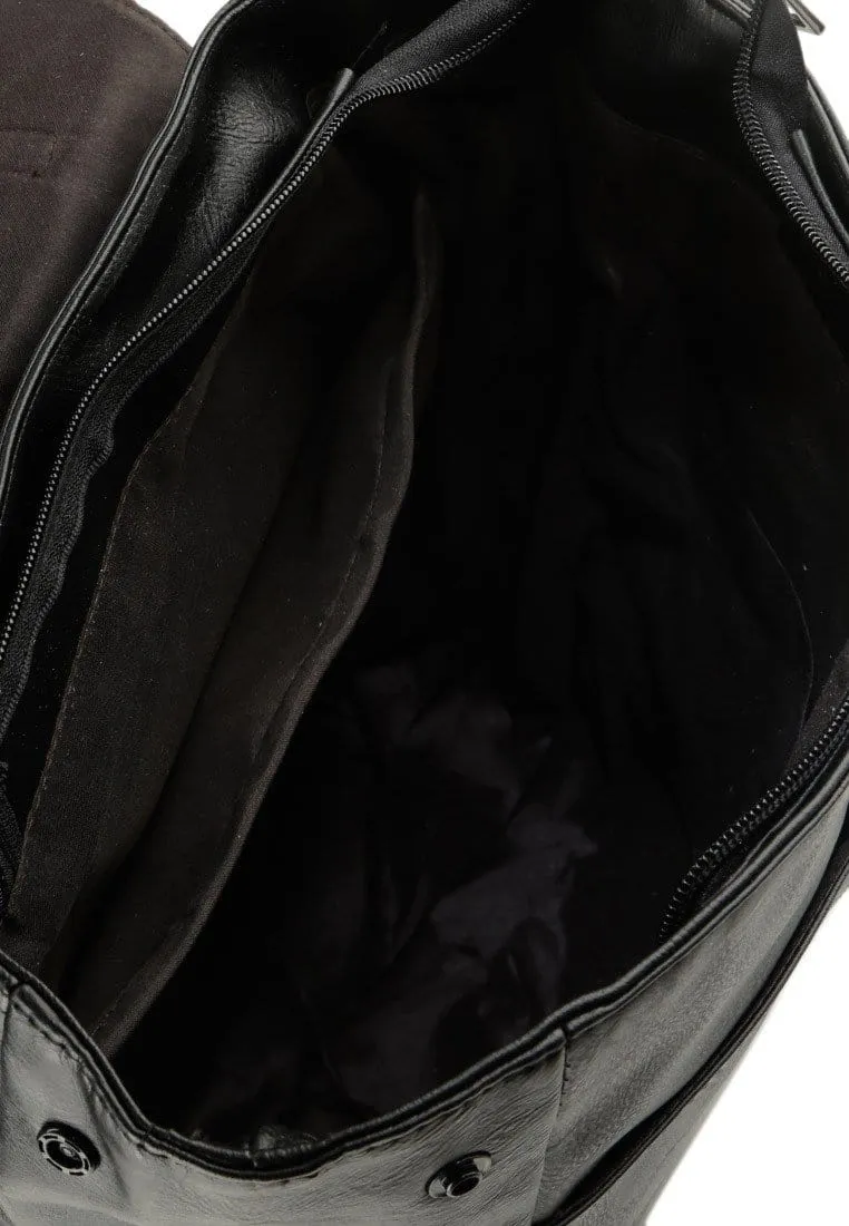 Distressed Leather Nomad Backpack - Black