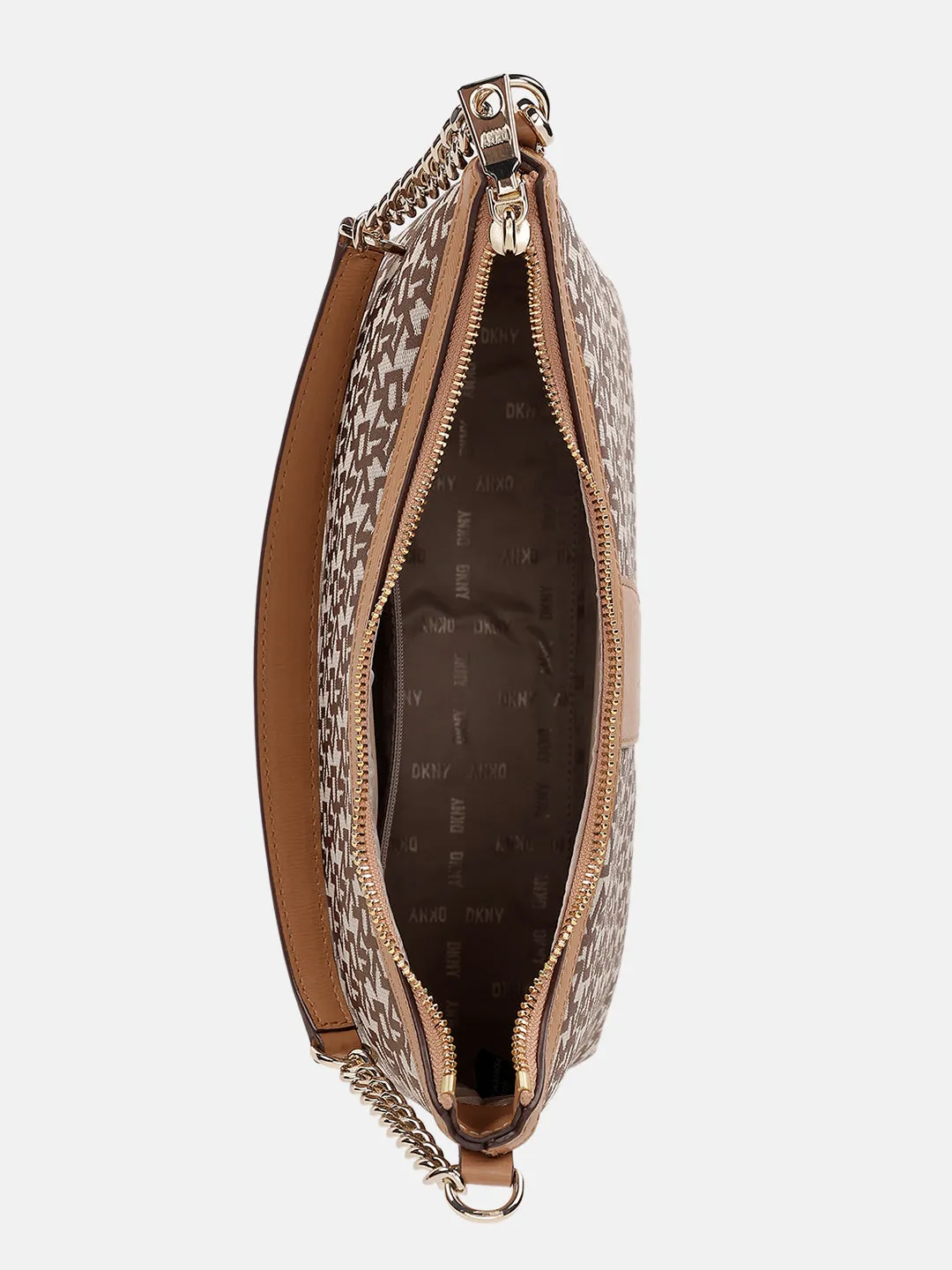 Dkny Women Brown Printed Hobo Bag