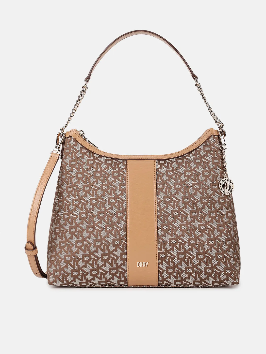 Dkny Women Brown Printed Hobo Bag