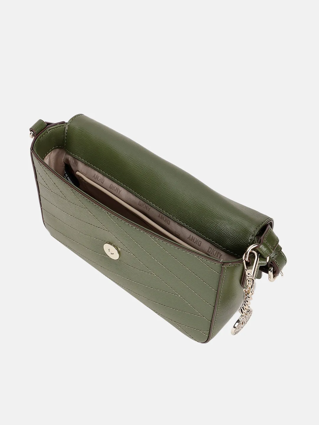 Dkny Women Green Solid Sling Bag