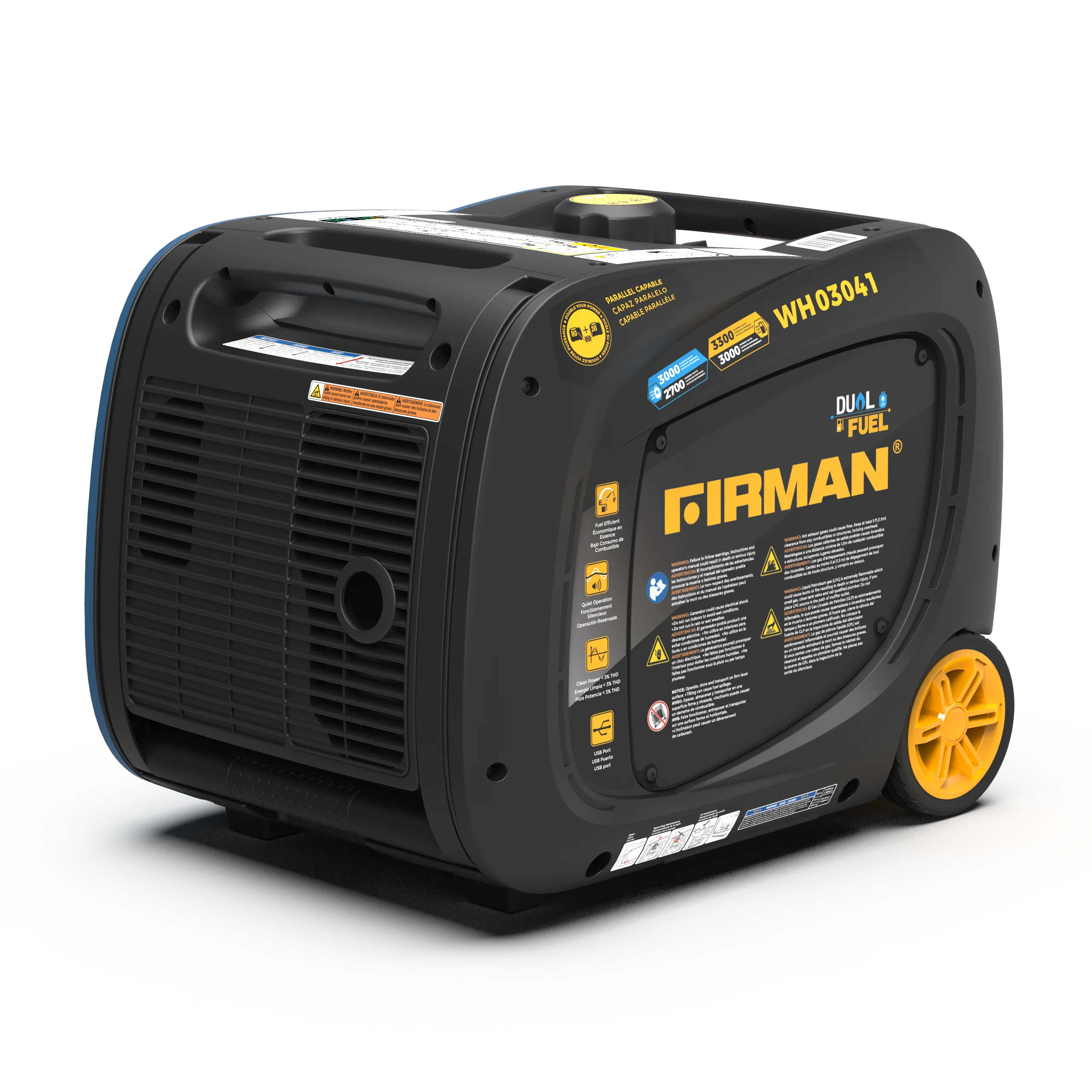 Dual Fuel Inverter Portable Generator 3300W Recoil Start